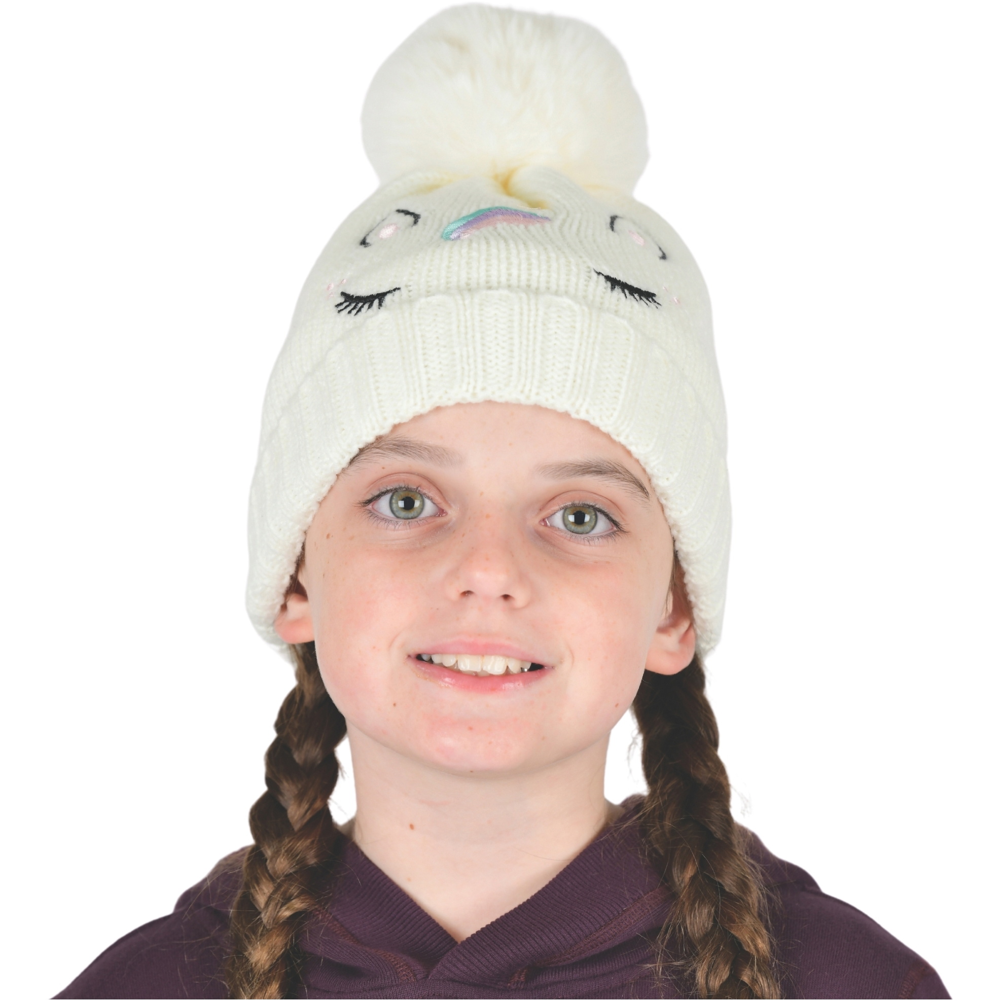 Dublin Junior Embriodered Unicorn Beanie 1024570 - White